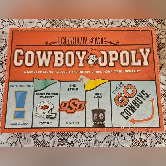 SEALED COWBOYOPOLY MONOPOLY OKLAHOMA STATE OSU LATE FOR THE SKY ALUMNI STUDENTS - Picture 1 of 3
